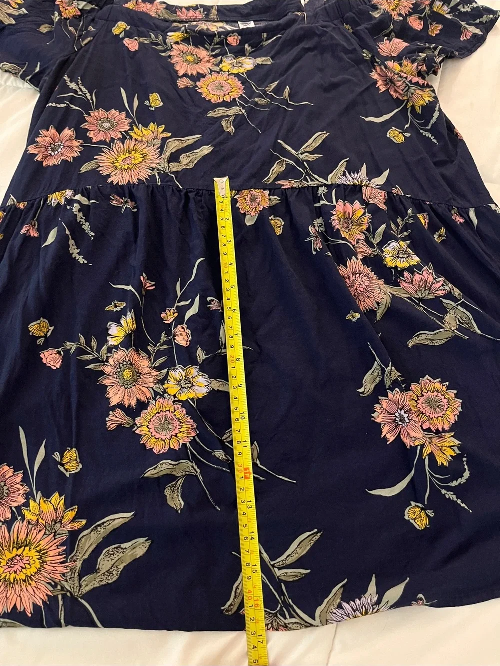 Old Navy Women’s Navy Floral Off-Shoulder Dress - Pink & Yellow Flowers size XL